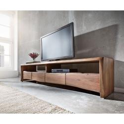 DELIFE TV-meubel Live-Edge 230 cm acacia massief bruin 4 lades, Commodes & kasten