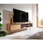 DELIFE Tv-meubel Stonegrace 175 cm acacia natuur 1 deur 2 vakken steenfineer V-poot, Commodes & kasten
