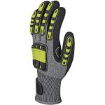 Delta Plus VV913JA08 hoogwaardige fijngebreide handschoen van polyethyleenvezel, dubbele nitrilpalm, geel/grijs/zwart, maat 08/1 paar