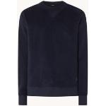 DENHAM Sweater met logo - Donkerblauw