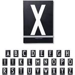 Design Letters Persoonlijk notitieboek (zwart) - X - Hardcover met leeslinten, verkrijgbaar van A tot Z, L: 21 x B: 14,8 cm, 146 pagina's