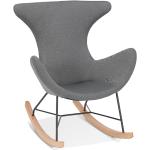 Hedendaagse Donkergrijze Houten armleun Alterego Design Fauteuil-schommelstoelen 