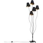 Moderne Zwarte Stalen Dimbare Qazqa E14 Design vloerlampen in de Sale 