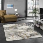 Merinos Designer tapijt woonkamer tapijt marmerlook met glasvezels in grijs goud maat 160x230 cm