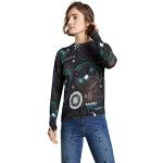 Zwarte Desigual Gebreide Sweaters Ronde hals  in maat XL voor Dames 