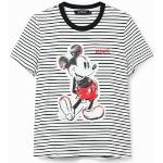 Zwarte Elasthan Desigual Duckstad Mickey Mouse Gestreepte T-shirts met ronde hals Ronde hals  in maat XS met motief van Muis voor Dames 