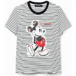 Zwarte Elasthan Desigual Duckstad Mickey Mouse Gestreepte T-shirts met ronde hals Ronde hals  in maat S met motief van Muis voor Dames 