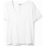 Witte Desigual V-hals T-shirts V-hals  in maat XS voor Dames 