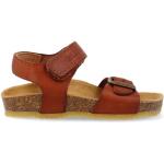 Bruine Develab Platte sandalen  in 23 met Hakhoogte tot 3cm met Klittenbandsluitingen voor Jongens 