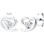 Witte Zilveren Gecertificeerde Diamanten oorbellen  voor een Valentijnsdag Gepolijste voor Dames 