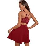 Casual Bordeaux-rode Kanten Party jurken V-hals  in maat S Mini in de Sale voor Dames 