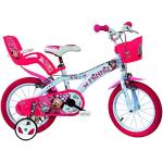 Roze Dino Bikes Duckstad Minnie Mouse Kinderfietsen  in 14 inch met motief van Fiets voor Meisjes 