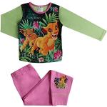 Disney Animals Meisjes Lion King Pyjama - Lange Mouwen - Maten 4 tot 10 Jaar, Groen/Roze, 9-10 Jaren