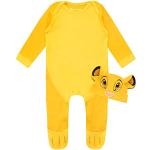 Disney Baby Boys' Lion King Footies and Hat Set Simba Size 3-6M Yellow