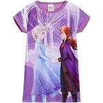Disney Nachthemd voor meisjes, zacht, ademend, lange of korte mouwen, nachthemd voor meisjes, Paars Frozen, 11-12 jaar