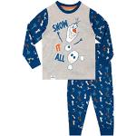 Blauwe Frozen Olaf All over print Kinderpyjama's met print  in maat 116 voor Jongens 