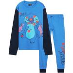 Disney Lilo en Stitch pyjama voor meisjes, lang, kinderpyjama voor meisjes van 6 tot 14 jaar, in tweedelige set, blauw, 13-14 Jaren