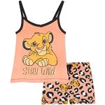Oranje Frozen Minnie Mouse Kinderpyjama's met motief van Leeuwen 2 stuks voor Meisjes 
