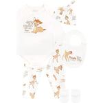 Disney Meisjes Rompertje en broekje Bambi met mutsje en slabbetje outfit 5-delig setje voor Kinderen Wit 56-68
