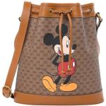 Bruine Gucci Supreme Duckstad Mickey Mouse Bucket bags met motief van Muis voor Dames 