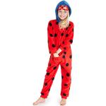 Disney Miraculous Ladybug Meisjes Pyjama, Fleece Hooded Onesies voor Meisjes met Oogmasker, Rood, 7-8 Jaren
