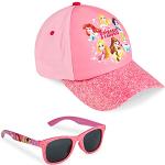 Disney Princess Baseball Cap & Kids Zonnebril, Meisjes Zonnehoed & Zonnebril voor Kinderen Zomer Set Roze, roze, One Size