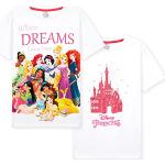 Disney Prinses T-shirts voor meisjes van 2 tot 12 jaar, roze witte zomertops - 2 stuks, Wit/Roze, 2-3 jaar
