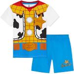 Disney Toy Story Jongens Pyjama, Korte Pyjama voor Kinderen, Buzz, Woody, Forky Nachtkleding Set (Geel/Blauw, 3_ jaar)