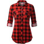 Rock Rode Ademende Geblokte Geruite blouses  in maat XL voor Dames 