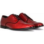 Kantoor Rode Kalfsleren Dolce & Gabbana Derby schoenen  in maat 39,5 met Vetersluitingen in de Sale voor Heren 