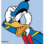 Donald Duck Blauw 40 x 40cm Canvas Prints, Polyester, Multi-Colour, 40 x 40 cm