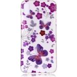 Paarse Bloemen iPhone XS Max Hoesjes met motief van Vlinder met Glitter 