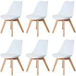 Scandinavische Witte Houten Gestoffeerde Design stoelen 