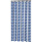 Blauwe Douchegordijnen met motief van Walvis in de Sale 