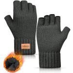 Grijze Gebreide Vingerloze handschoenen  voor de Winter  in Onesize met motief van Fiets Sustainable voor Heren 