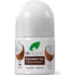 Crèmewitte Aluminiumvrije Dr. Organic Hydraterende Deodorant Dierproefvrij Vegan voor een alle huidtypen met Rollerbal Organisch met Kokosolie 