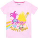 DREAMWORKS TROLLS T-Shirt | Viva and Poppy Tshirt | Troll T-Shirts for Girls | Official Merchandise | Roze | 128