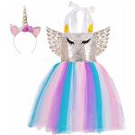 Multicolored Tulen Meme / Theme Unicorn Bloemen Kinderjurken met motief van Eenhoorns voor Meisjes 