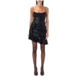 Zwarte Zijden Party jurken Strapless halslijn  in maat S Mini asymmetrische in de Sale voor Dames 