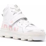 Witte Rubberen DSQUARED2 Geperforeerde Hoge sneakers  in maat 38,5 met Klittenbandsluitingen in de Sale voor Dames 