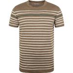 DSTREZZED T Shirt Contrast strepen bruin - heren - kleding - moderne pasvorm, Bruin, M