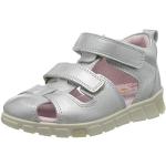 Zilveren Ecco Mini Stride Metallic Platte sandalen  in maat 25 met Klittenbandsluitingen Sustainable voor Meisjes 