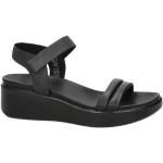 Zwarte Ecco Flowt Sleehak sandalen Sleehakken  in maat 37 met Hakhoogte 3cm tot 5cm met Klittenbandsluitingen voor Dames 