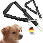 ECENCE 2x hondengordel voor in de auto Honden-veiligheidsgordel elastisch geschikt voor alle soorten auto's en hondenrassen