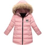 Roze Bonten Lange kinder winterjassen  in maat 116 voor Meisjes 