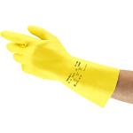 Econohands Plus Ansell 87-190 natuurrubberlatex handschoenen, chemicaliën en vloeistofbescherming, geel (12 paar per zak), 6.5-7, geel, 12