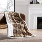 Eddie Bauer Ultra-pluche collectie plaid deken - omkeerbare Sherpa Fleece Cover, zacht en gezellig, perfect voor bed of bank, Copper Creek Brown