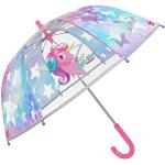 Eenhoorn Paraplu Transparant voor Klein Meisje - Reflecterende Kinderparaplu Roze Lichtblauw met Unicorn Sterren - Doorzichtige Kinderen 3 4 5 Jaar - Diameter 64 cm - Perletti Cool Kids (Reflecterend)