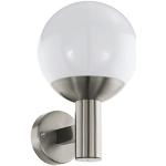 EGLO Connect Nisia-C Smart Home buitenlamp, wandlamp, van roestvrij staal en kunststof, kleur zilver/wit, warm wit, dimbaar, IP44
