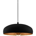 EGLO Mogano 1 Hanglamp, 1 lichtpunt, vintage, industrieel, hanglamp van staal in zwart, koper, eettafellamp, woonkamerlamp hangend met E27-fitting